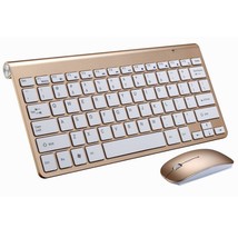 2.4G Wireless Keyboard and Mouse - Gold Keyboard mouse - £20.78 GBP