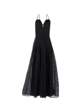 NWT J.Crew Collection Anguilla Halter Maxi in Black Eyelet Long Tank Dress 8 - £94.62 GBP