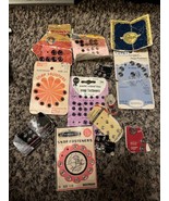 Lot Vintage Sewing Fabric Snap Fasteners Woolworths Sears Clinton Button - £9.56 GBP