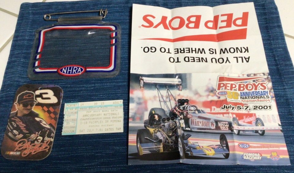 Primary image for Vintage 2001 NHRA Nationals Ticket Stub & Misc Pomona CA ~884A