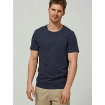 SELECTED HOMME O-Neck T-shirt Small Navy Blue Flower Hipster Preppy Shir... - $35.64