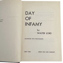 Walter Lord Day Of Infamy HC Book 1957 Vintage 1st Edition Pearl Harbor ... - $9.50