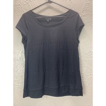 The Limited Women&#39;s Fitted Tee Shirt Black Size Medium Textured Round Ne... - $17.95