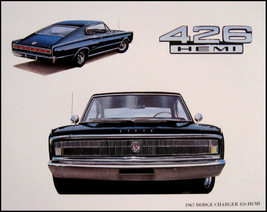 1967 Dodge Charger 426 Hemi Mopar Art Print Lithograph - £22.94 GBP