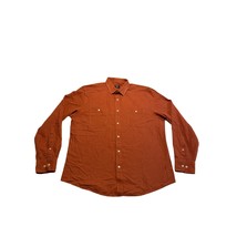 UNTUCKIt Flannel Hemworth Shirt Orange Herringbone Mens XL Regular Fit Cotton - £20.38 GBP