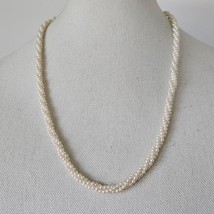 Marvella Ivory Color Faux Pearl Twist Necklace 24” Inches Long Signed - £9.38 GBP