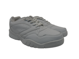 Unbranded Men's Low-Cut Athletic Sneakers 4008 White Leather Size 7W - $28.49