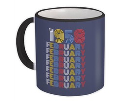 1958 February Colorful Retro Birthday : Gift Mug Age Month Year Born - £12.70 GBP