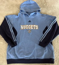 Adidas Denver Nuggets Basketball Blue White Yellow Embroidered Hoodie 14-16 - $17.15