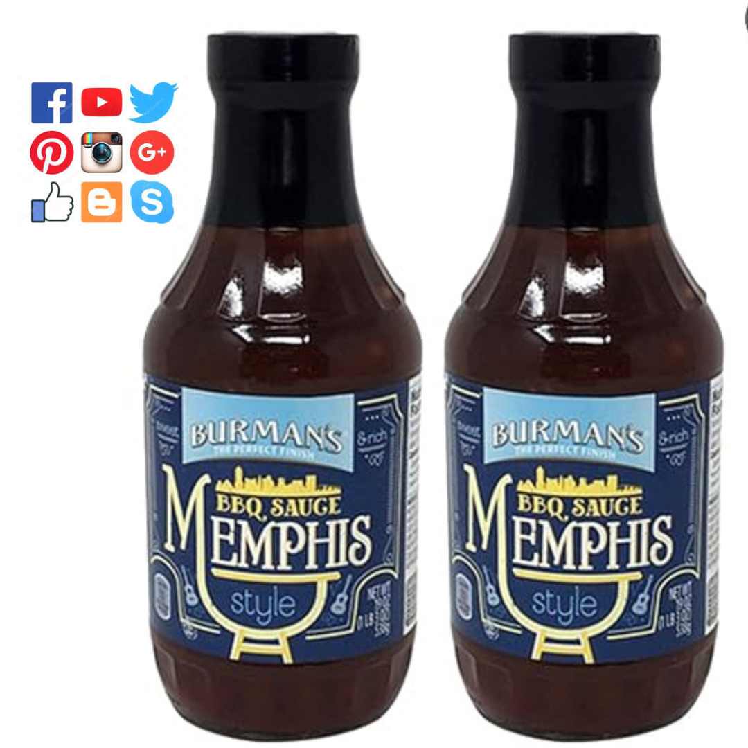 Primary image for BURMAN'S BBQ Sauce MEMPHIS 2-19oz  (Memphis, 2 Pack)