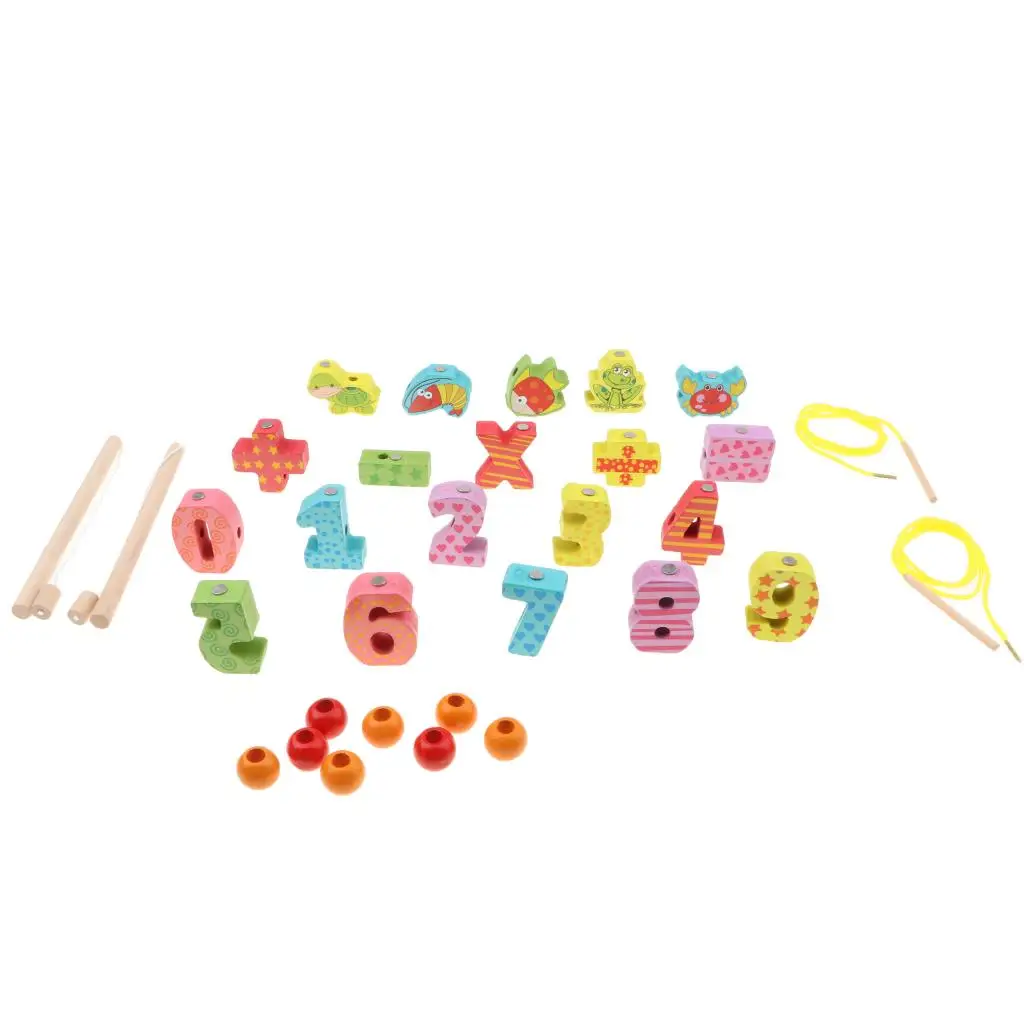 Kids Wooden Fishing Toys, Indoor, Preschool Math Learning Toy Set 32pcs/set - £12.48 GBP