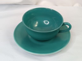 Hazel Atlas Turquois Coffee Tea Cup Saucer - £19.69 GBP