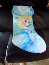 Disney Frozen Princess Elsa Holiday Soft Blue Christmas Stocking New 18&quot; HTF - £16.66 GBP