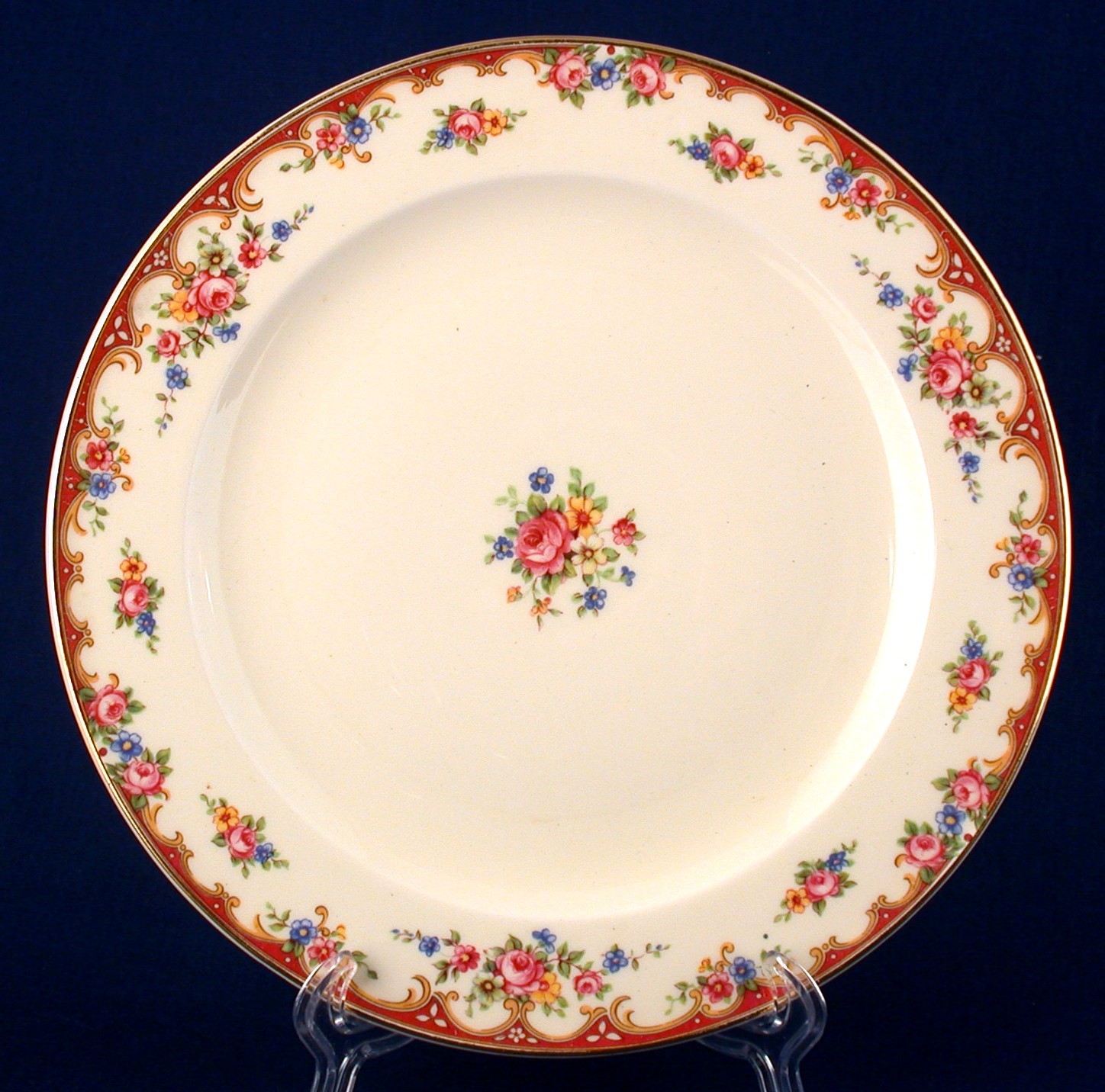 Edwin Knowles 3 -Pc Vintage 1938 Lunch, Bread Plate, Saucer Hostess Shape Item image 2