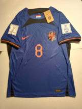 Cody Gakpo Netherlands 2022 World Cup Qatar Match Slim Blue Away Soccer Jersey - £80.42 GBP