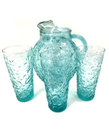 Vintage Anchor Hocking LIDO MILANO Glass AQUAMARINE Ball Pitcher And Cup... - £59.27 GBP