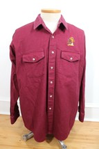 Vtg Winter Run XL Maroon Red Chamois Flannel Turkey Long Sleeve Shirt USA - £19.61 GBP