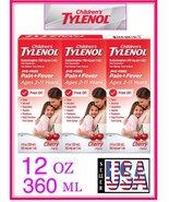 3 Bottles, TYLENOL Fever Treatment for Children, Cherry Flavored, 12 OZ ... - $27.88