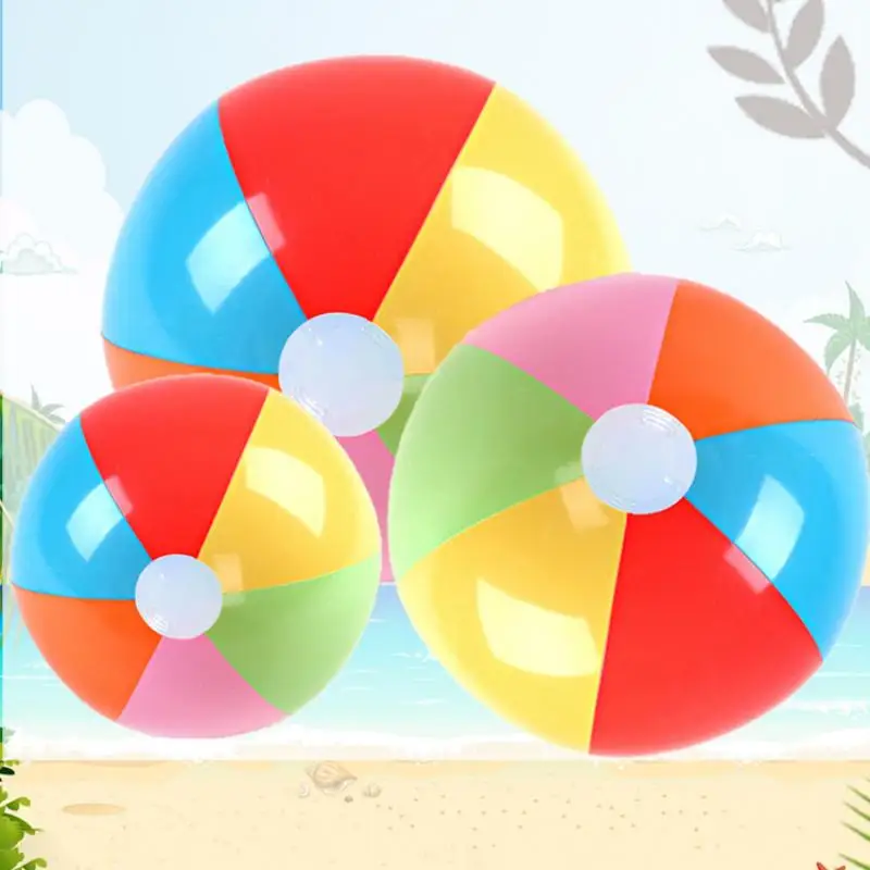 3PCS Inflatable Beach Ball Rainbow Color Pool Party Favors Summer Water Toy P - £10.18 GBP+