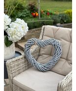 Medium Grey Wicker Hanging Heart - 40cm - $54.50 CAD