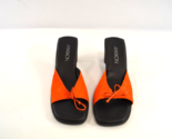 Markon Open Toe Heeled Slide Sandals Orange Suede Womens 8M - $38.69
