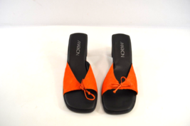 Markon Open Toe Heeled Slide Sandals Orange Suede Womens 8M - £31.00 GBP