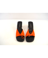 Markon Open Toe Heeled Slide Sandals Orange Suede Womens 8M - £31.00 GBP