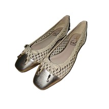 NWT Sam Edelman Gold Flats Pointed Toe Slip On Breathable Pumps Size 6M - $61.70