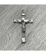 Vintage Silvertone Crucifix Jesus Pendant  SH - $184.34 MXN