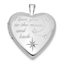 Sterling Silver I Love You To The Moon and Back Heart Locket - £67.93 GBP