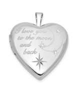 Sterling Silver I Love You To The Moon and Back Heart Locket - £67.55 GBP