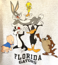 Florida Gators Sweatshirt Looney Tunes Warner Bros Mens XL Gray Taz Vint... - £28.27 GBP