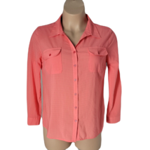 Kim Rogers Button Up Classy Collared Shirt ~ Sz L ~ Pink ~ Long Sleeve  - £17.95 GBP