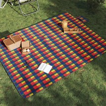 vidaXL Picnic Blanket Foldable Multicolor Plaid 78.7&quot;x59.1&quot; Velvet - $1,430.35 MXN
