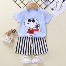 Color: M04, Size: 130cm - Baby T-shirt shorts cotton two-piece suit - £15.42 GBP