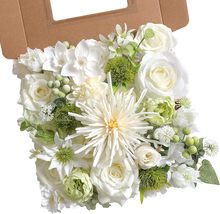 White Artificial Flower Box Set Silk Fake Flowers for DIY, White Green - £16.41 GBP
