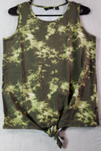 G By Giuliana Tank Top Womens Size XS Green Tie Dye Cotton Sleeveless Round Neck - £17.73 GBP