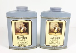 2 Yardley English Lavender Perfumed Talc Powder Tin Can Vintage Full 7oz... - $21.77