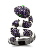 Braided Ring with Multi-Color CZ - Sterling Silver, Ruthenium-Coated Brass - $698.51 MXN