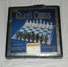 Fundex Games Brand Clear and Frosted Etched Glass Chess Board Complete Set - £28.25 GBP