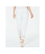 Alfani Womens 12 White Crochet Ankle Tummy Control Slim Leg Crop Pants N... - €21,33 EUR