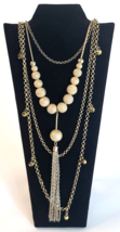 VTG Set of 2 Banana Republic 30&quot; Bijoux Terner 20&quot; Gold Tone Tassle Neck... - £14.61 GBP