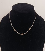 Vintage Silvertone Swirl Choker Necklace 16&quot; - $168.38 MXN