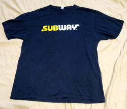 Subway Men&#39;s Size Large Solid Black T-shirt - £7.49 GBP