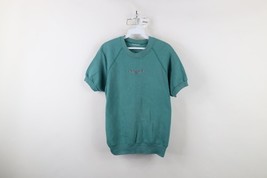 Vintage 90s Streetwear Womens Large Distressed Flower Short Sleeve Sweat... - $29.65