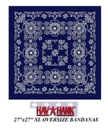Hav-A-Hank XL BIG SIZE BLUE PAISLEY 27&quot;BANDANNA Head Wrap Face Mask Neck... - €10,34 EUR