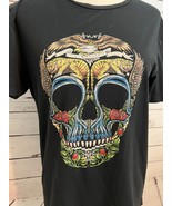 Zara Man Tee Shirt Medium Graphic Halloween T-Shirt Skeleton Skull Black... - $346.30 MXN