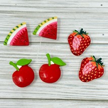 Summer Fruits Button Covers Resin Watermelon Strawberry Cherry Sewing No... - $15.83