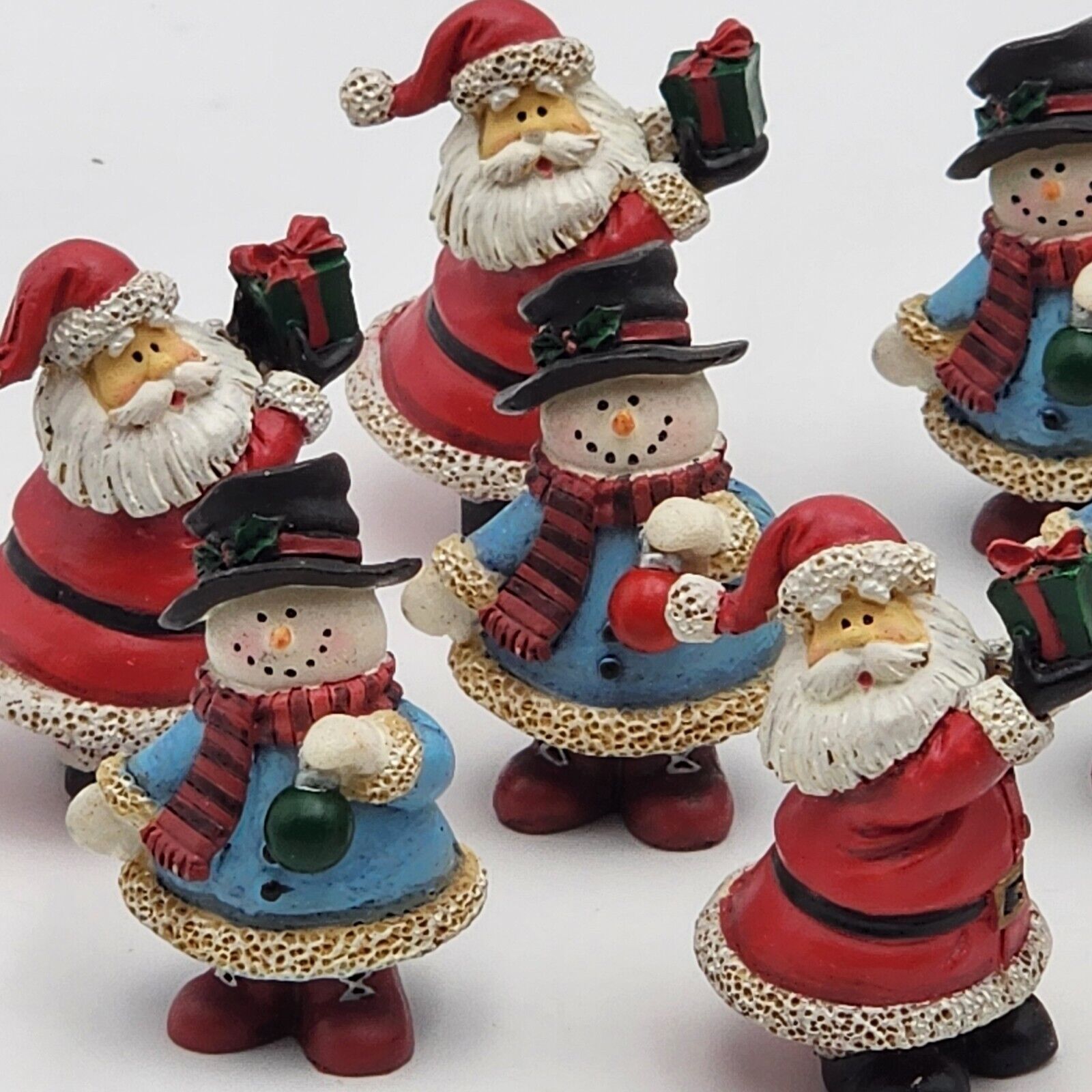 Santa & Snowman 10 Ceramic Christmas Figurines VTG Anthropologie Holiday Decor Item image 5
