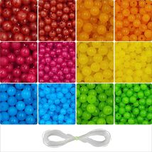 600 Multicolor Ice Moon Pearl Beads  Jewelry Making, Round Acrylic Pearls Beads - £16.60 GBP